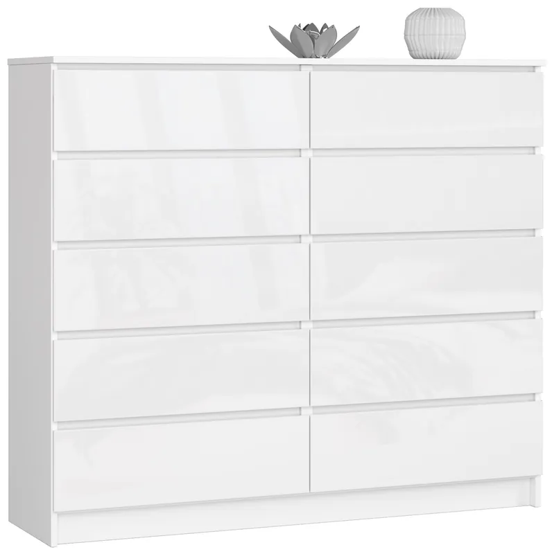Výhodná Nabídka Komoda K140 10SZ CLP bílá, lesk