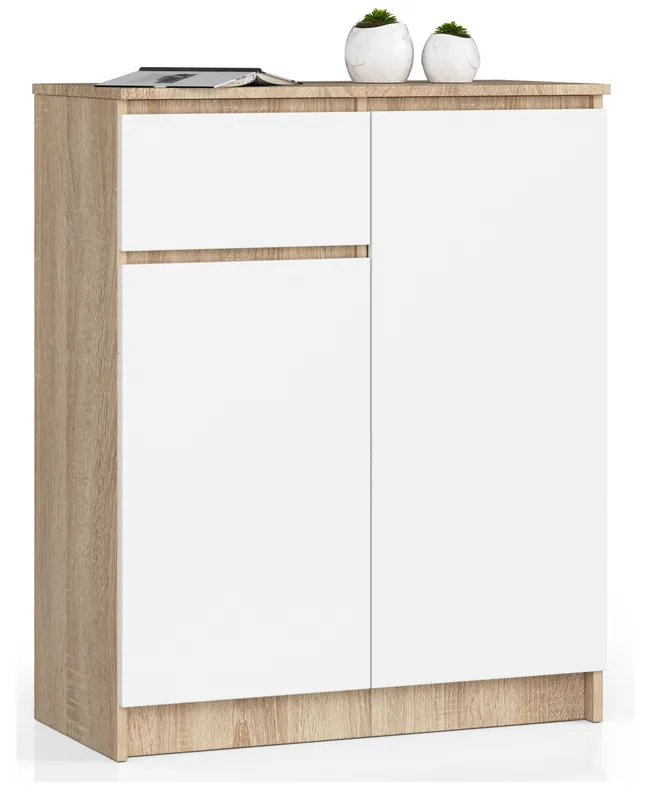 Komoda K80 2D 1SZ CLP dub sonoma / bílá Rychlé Dodání