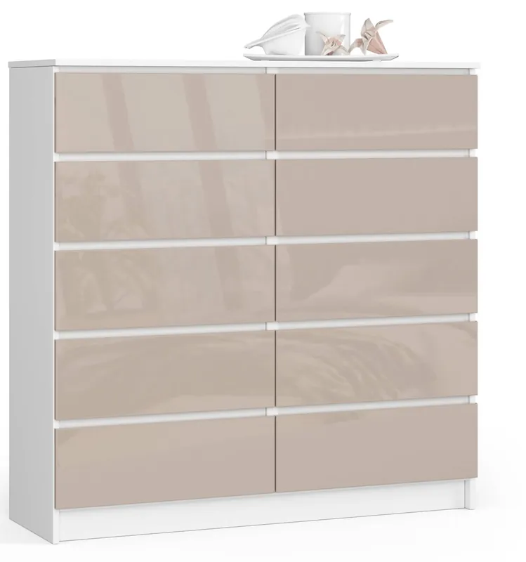 Komoda K120 10SZ CLP cappuccino lesk Cenově Výhodný