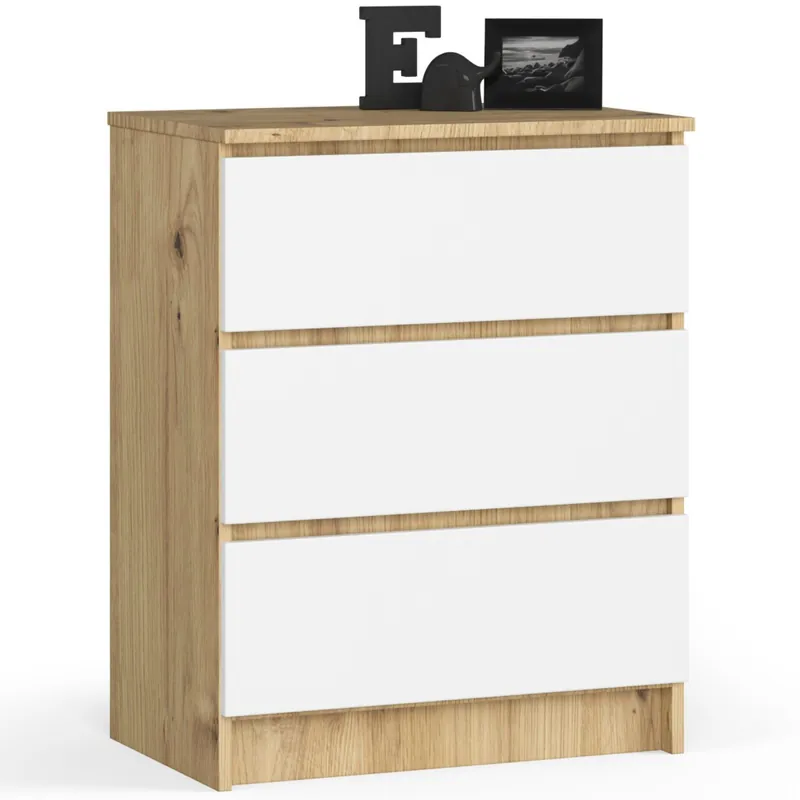 Komoda K60 3SZ CLP dub artisan / bílá Expresní Doručení