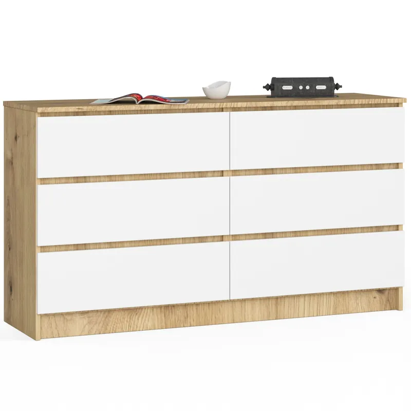 Ihned K Objednání Komoda K140 6SZ CLP dub artisan / bílá