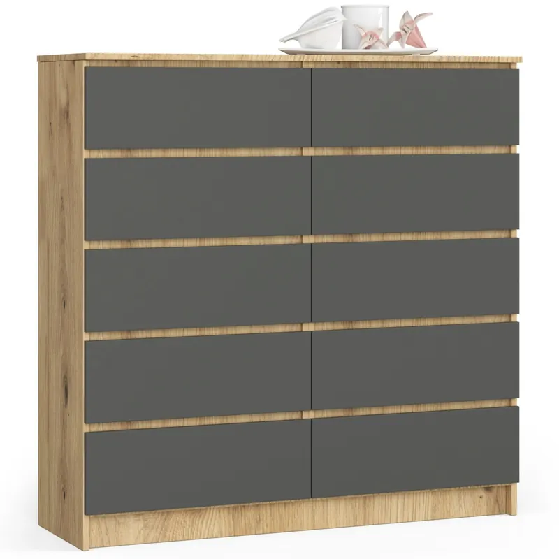 Cenový Hit Komoda K120 10SZ CLP dub artisan / šedá