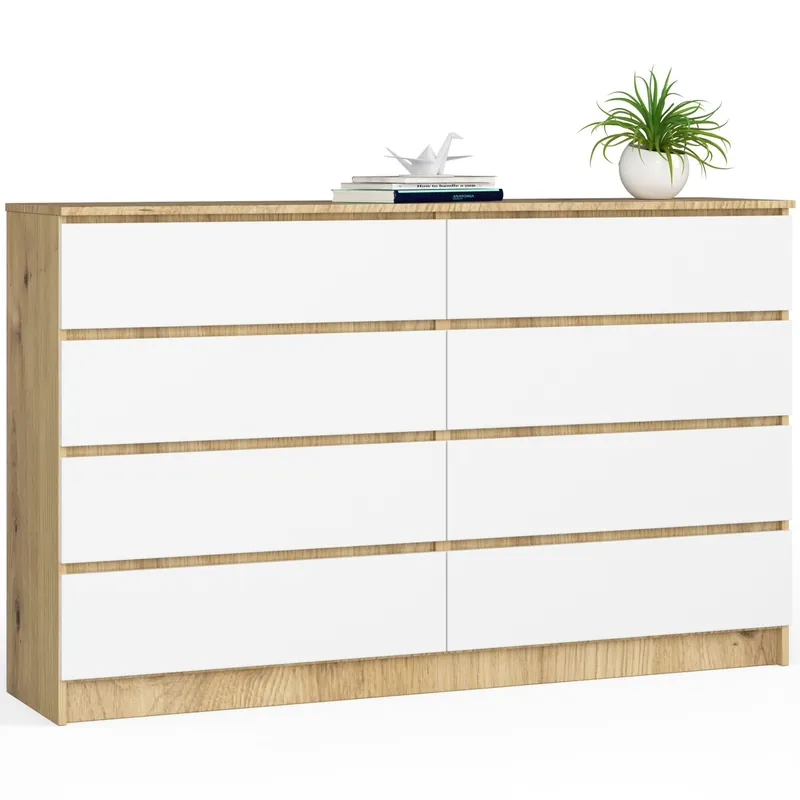 Komoda K160 8SZ CLP dub artisan / bílá Značkový