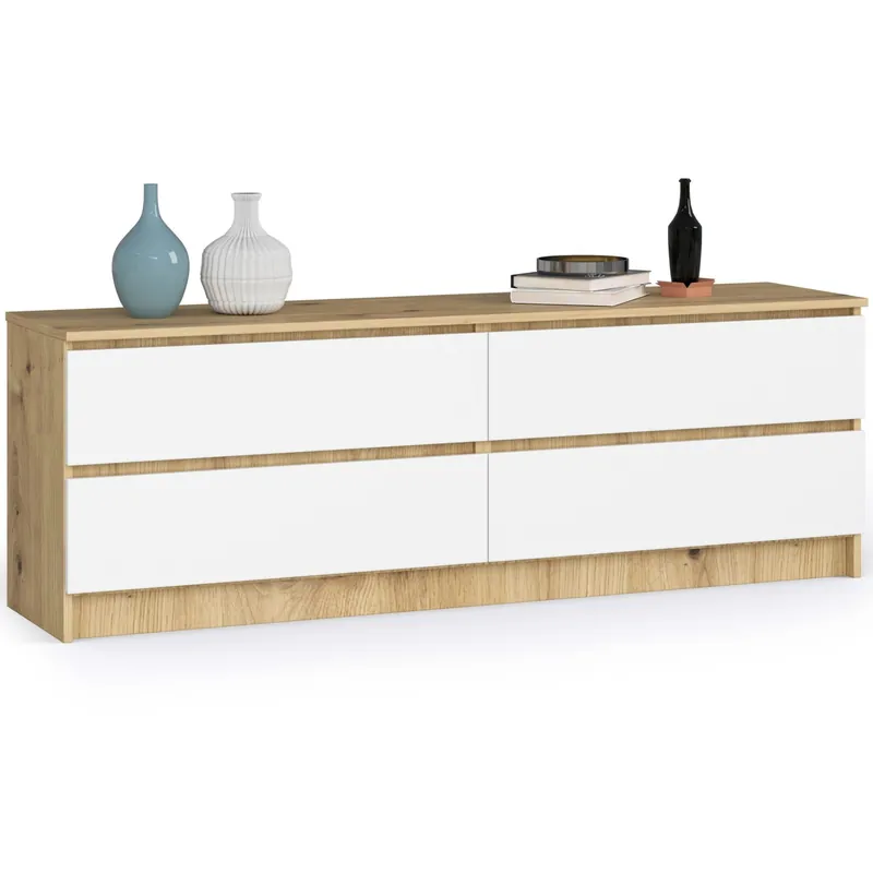 Komoda K160 4SZ CLP dub artisan / bílá Poslední Šance
