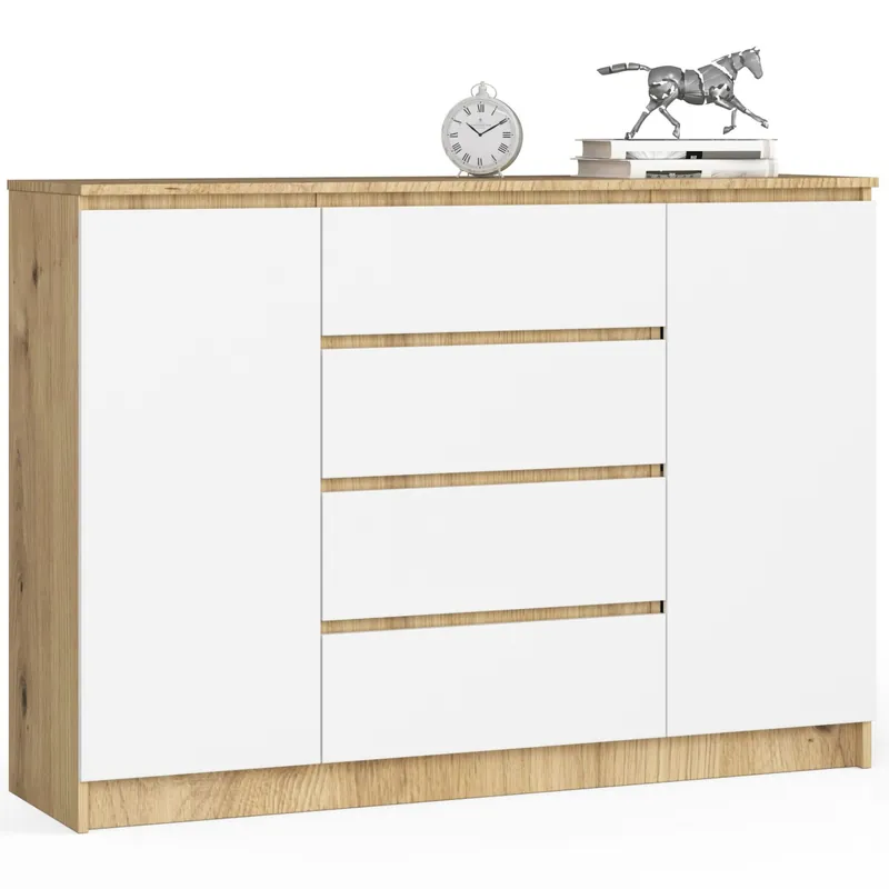Komoda K140 2D 4SZ CLP dub artisan / bílá Must-Have