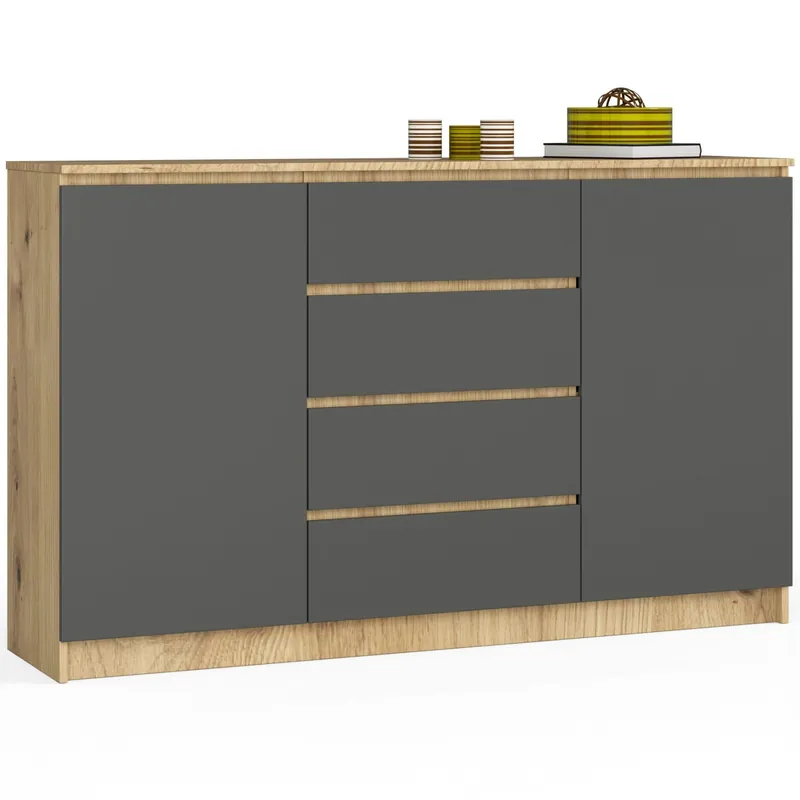 Komoda K160 2D 4SZ CLP artisan / šedá Výprodej