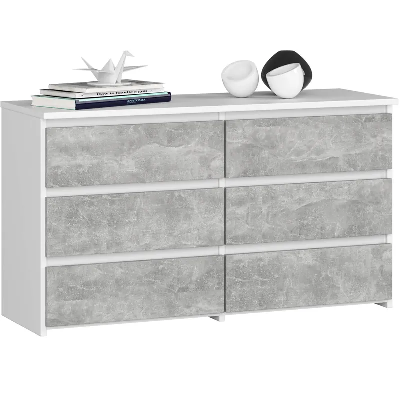 Levný Komoda CL100 6SZ bílá / beton