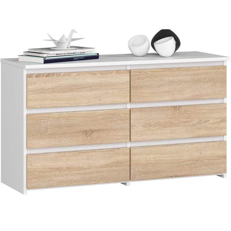 Novinka Komoda CL100 6SZ bílá / dub sonoma