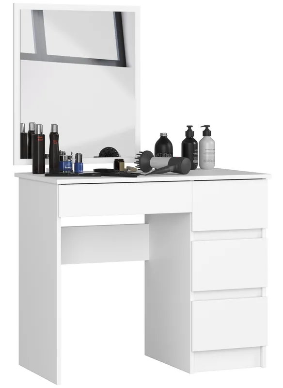 Zlevněný Toaletní stolek se zrcadlem T-6/SL 500x600 pravý, bílý
