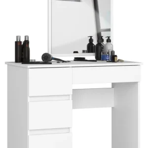 Zlevněný Toaletní stolek se zrcadlem T-6/SL 500x600 levý, bílý
