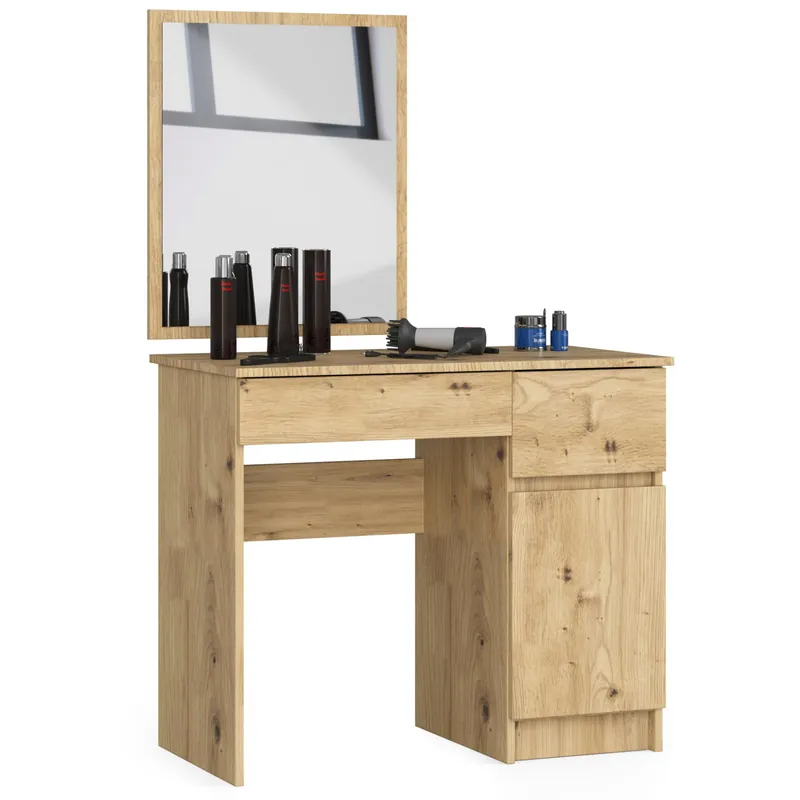 Toaletní stolek se zrcadlem CLP P-2/SL pravý, dub artisan Poslední Šance