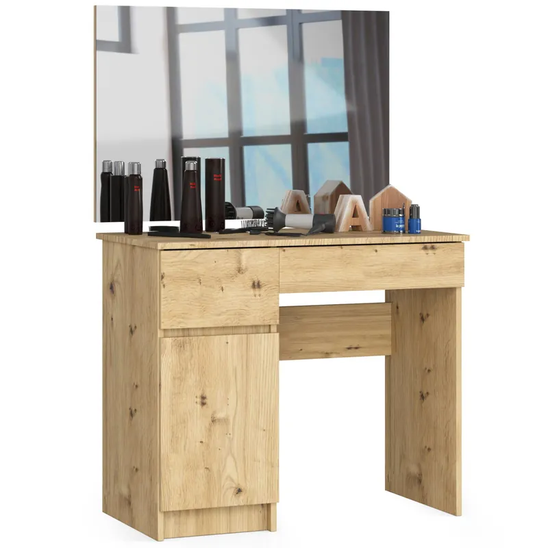 Toaletní stolek se zrcadlem CLP P-2/SL 900x600 levý, dub artisan Cenově Výhodný