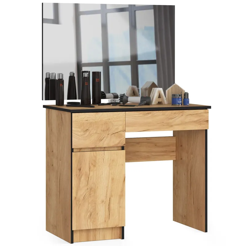 Tovární Cena Toaletní stolek se zrcadlem CLP P-2/SL 900x600 levý, dub craft