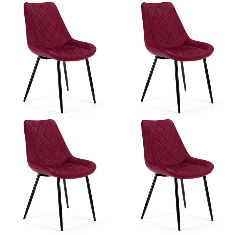 Akční Nabídka Set čtyř jídelních židlí SJ.0488 burgundy