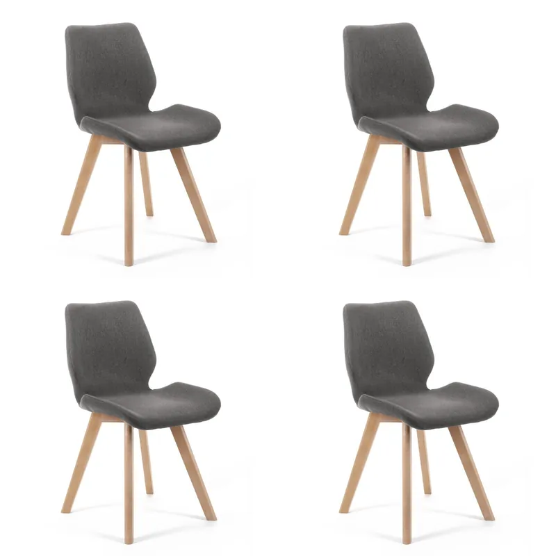 Set čtyř jídelních židlí SJ.0159 šedé/hnědé Novinka