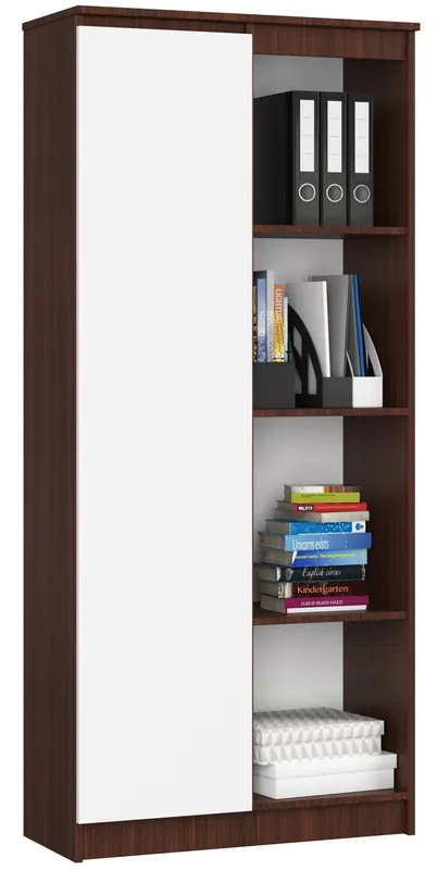 Top Prodej Regál R80 1D 4P CLP wenge/bílý