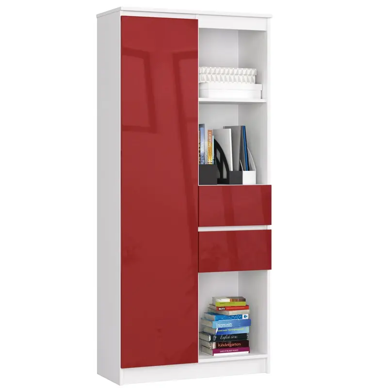 Regál R15 R80 CLP bílý / červený lesk Koupit Online