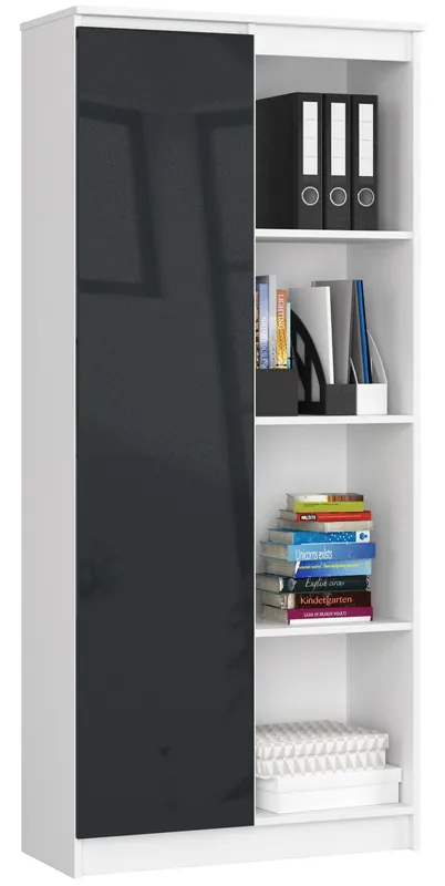 Regál R80 1D 4P CLP bílý / grafitový lesk Koupit Online