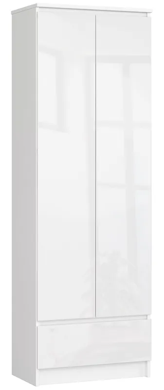 Uzavřený regál R60 2D 1SZ CLP bílý / bílý lesk Sleva