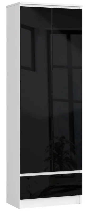 Expresní Doručení Uzavřený regál R60 2D 1SZ CLP bílý / černý lesk