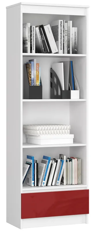 Top Prodej Regál R60 1SZ 4P CLP bílý / červený lesk