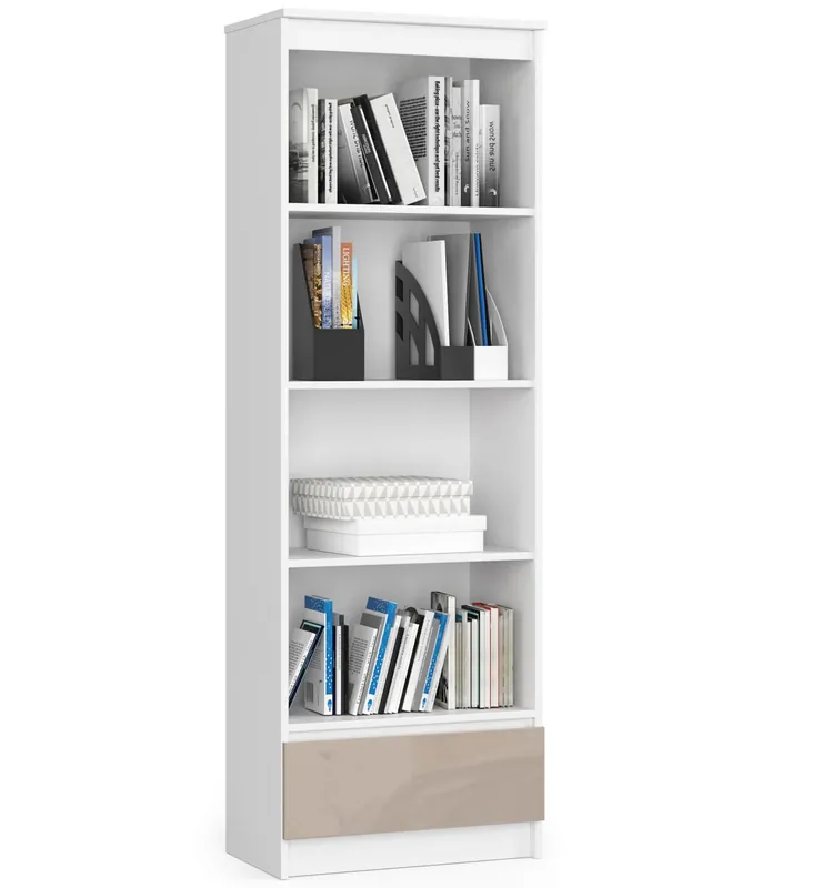 Nejlepší Volba Regál R60 1SZ 4P CLP bílý / cappuccino lesk