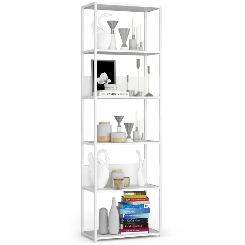 Akce Kovový regál 60 cm, 6 polic, bílý / bílý
