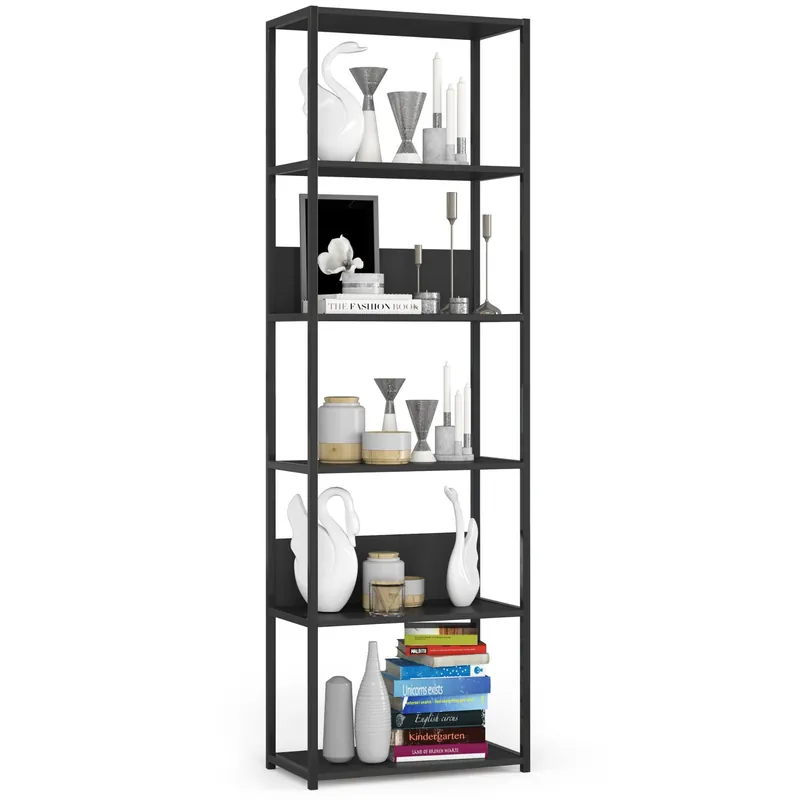 Víkendová Akce Kovový regál 60 cm, 6 polic, černý / černý