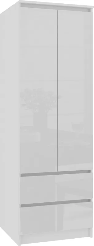 Skříň STAR S 60 cm 2D 2SZ bílá / bílá lesk Nejlepší Volba