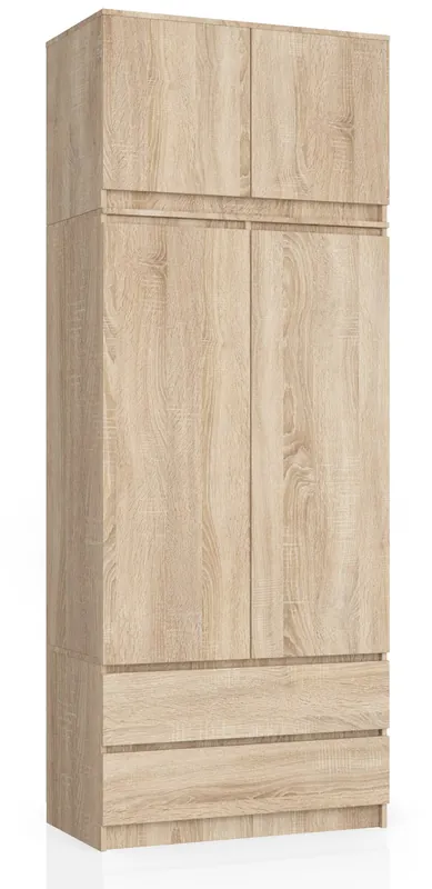 Poslední Šance Skříň s nástavcem S 90 cm 2D 2SZ CLP dub sonoma