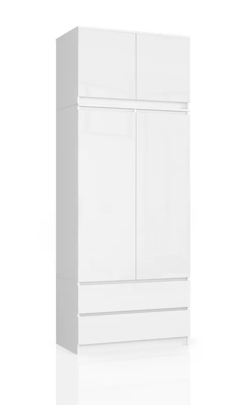 Speciální Cena Skříň s nástavcem S 90 cm 2D 2SZ CLP bílá, lesk