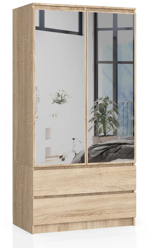 Aktuální Skříň S 90 cm 2D 2SZ 2 zrcadla CLP sonoma