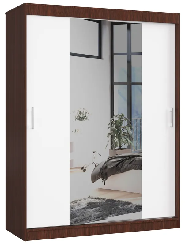 Šatní skříň s posuvnými dveřmi 150 cm CLP wenge / bílá Hit Sezóny