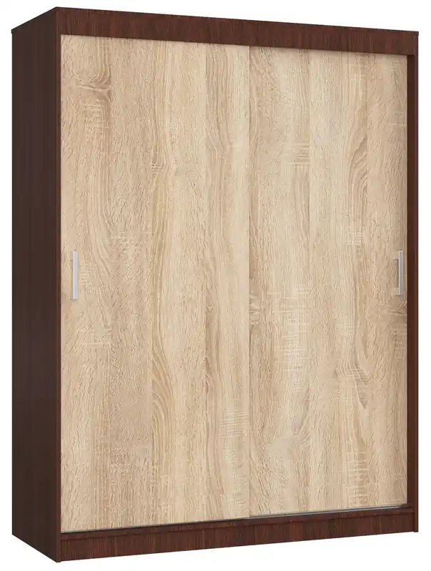 Šatní skříň s posuvnými dveřmi 150 cm CLP mono wenge / sonoma Rychlé Dodání