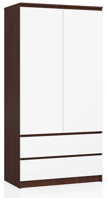 Ověřený Skříň S 90 cm 2D 2SZ CLP wenge / bílá