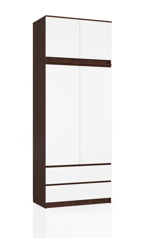 Hit Sezóny Skříň s nástavcem S 90 cm 2D 2SZ CLP wenge / bílá