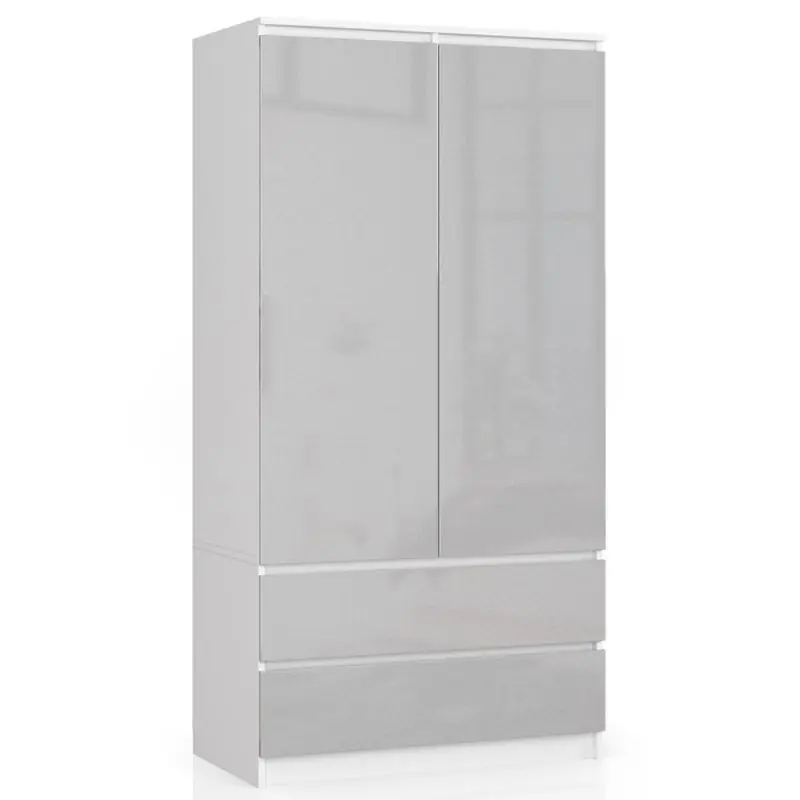 Značkový Skříň S 90 cm 2D 2SZ CLP metalická, lesk