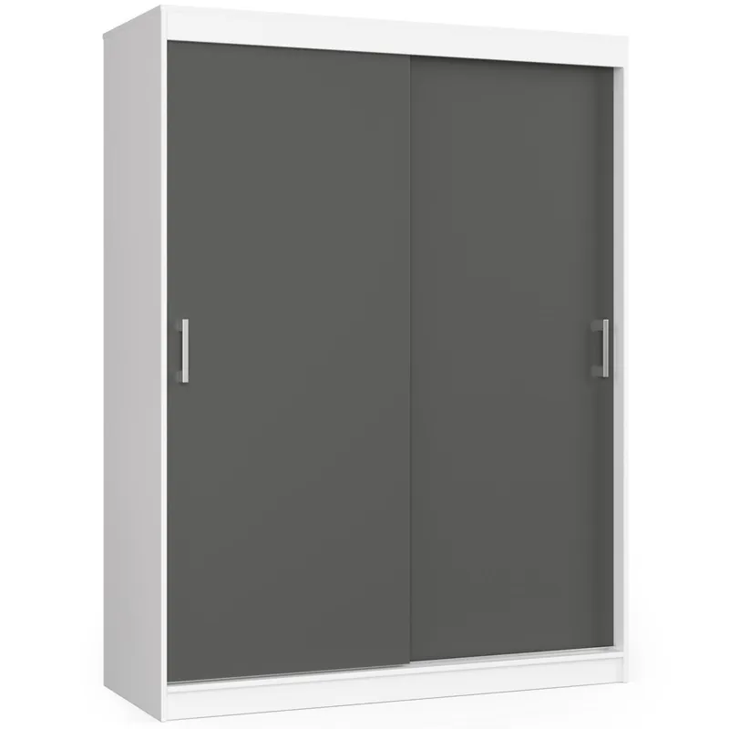 Objednat Nyní Šatní skříň s posuvnými dveřmi 150 cm CLP mono bílá / šedá