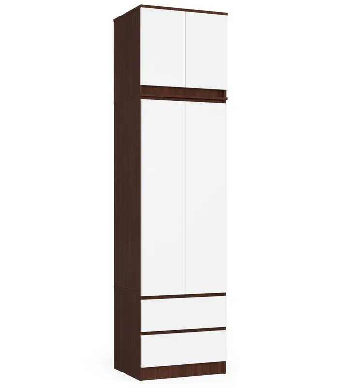 Skříň s nástavcem S 60 cm 2D 2SZ CLP wenge / bílá Cenová Bomba