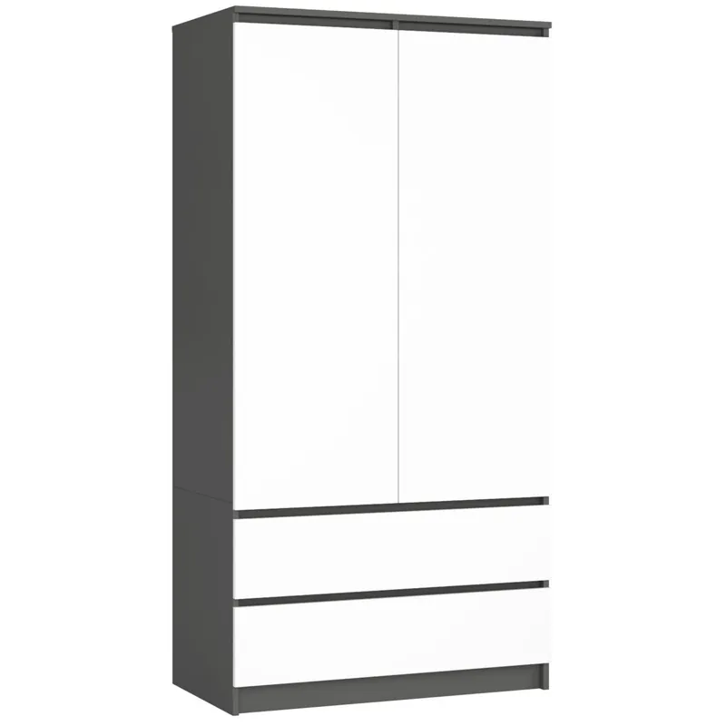 Ověřený Skříň S 90 cm 2D 2SZ CLP šedá / bílá