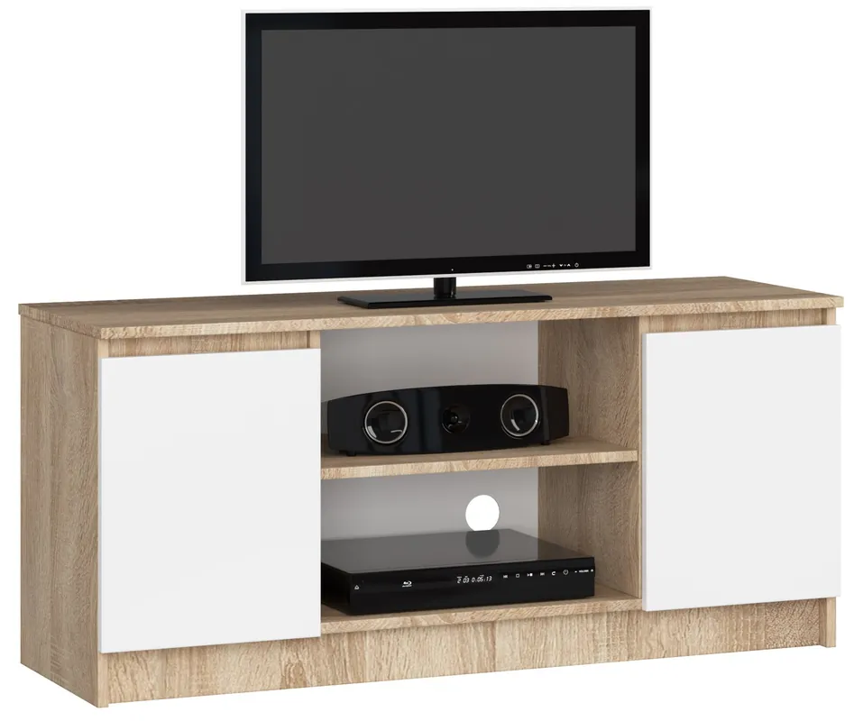 Novinka Stolek pod TV RTV 120 2D 1P sonoma / bílý
