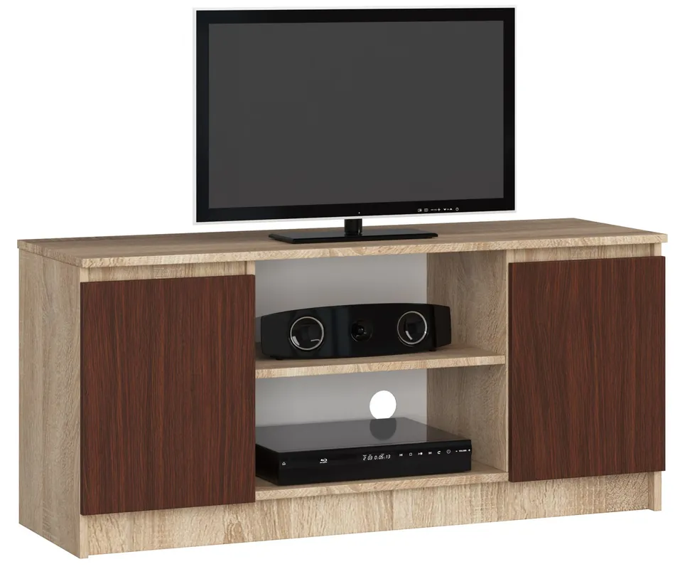 Levný Stolek pod TV RTV 120 2D 1P sonoma / wenge