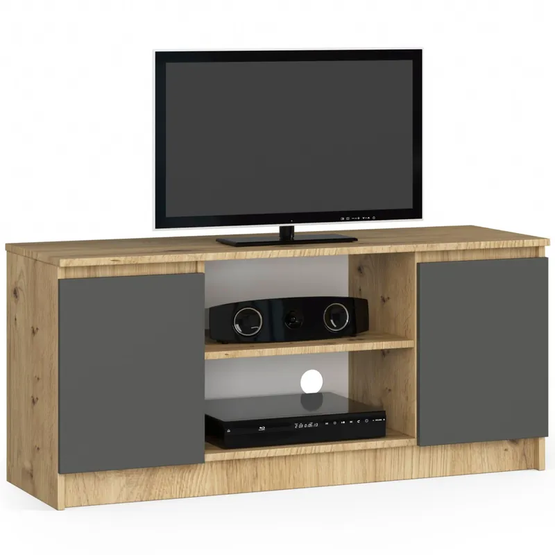 Stolek pod TV RTV 120 2D 1P dub artisan / šedý Bezpečná Platba