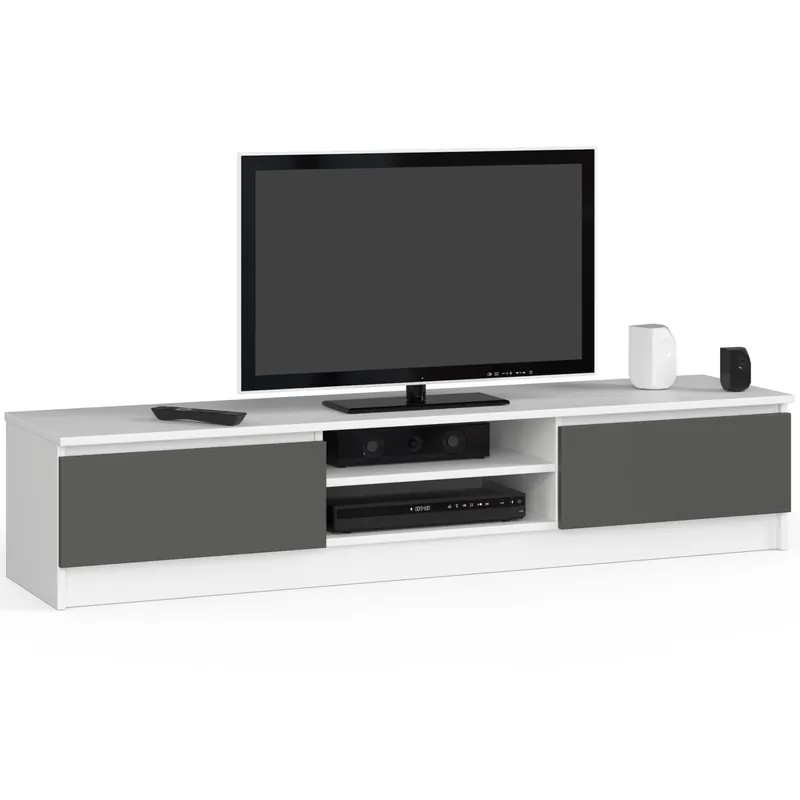 Stolek pod TV RTV K 160 CLP bílý / šedý Nízká Cena