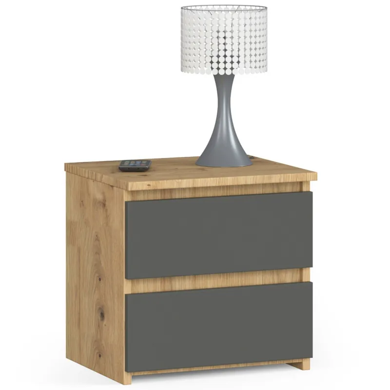 Autentický Noční stolek CL2 2SZ CLP dub artisan / šedý