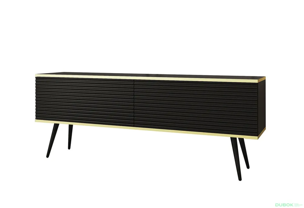 Přímo Od Výrobce TV stolek RTV 135 MDF černý, černé nohy Oro