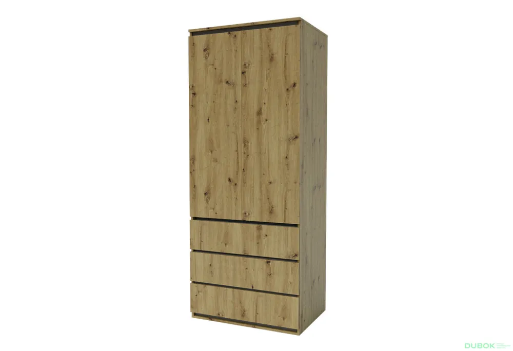 Značkový Skříň Idea 800/2100/570 tyč dub artisan / šedý grafit