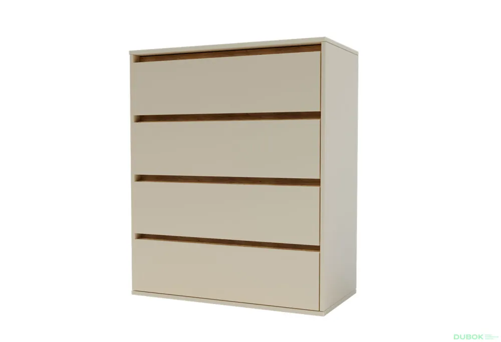 Akce Komoda Idea K 1000/800/4š satén / dub kraft zlatý