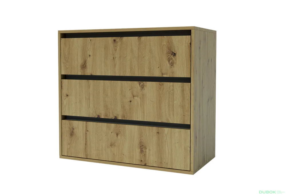 Cenově Výhodný Komoda Idea K 760/800/3š dub artisan / šedý grafit