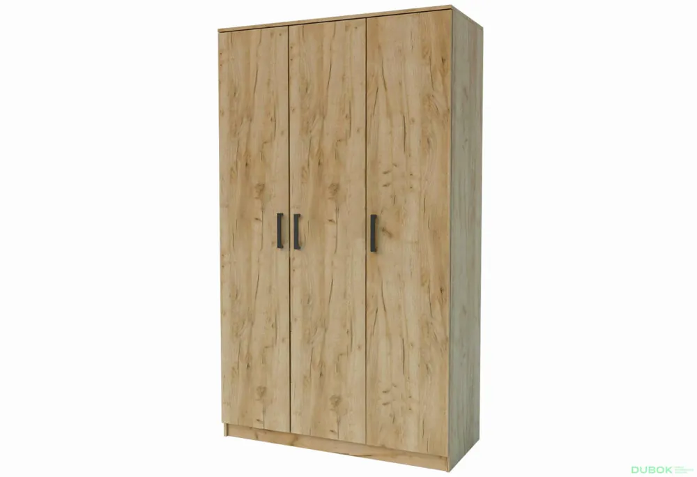 Skříň třídveřová Simple 120 cm Dub kraft zlatý Originální